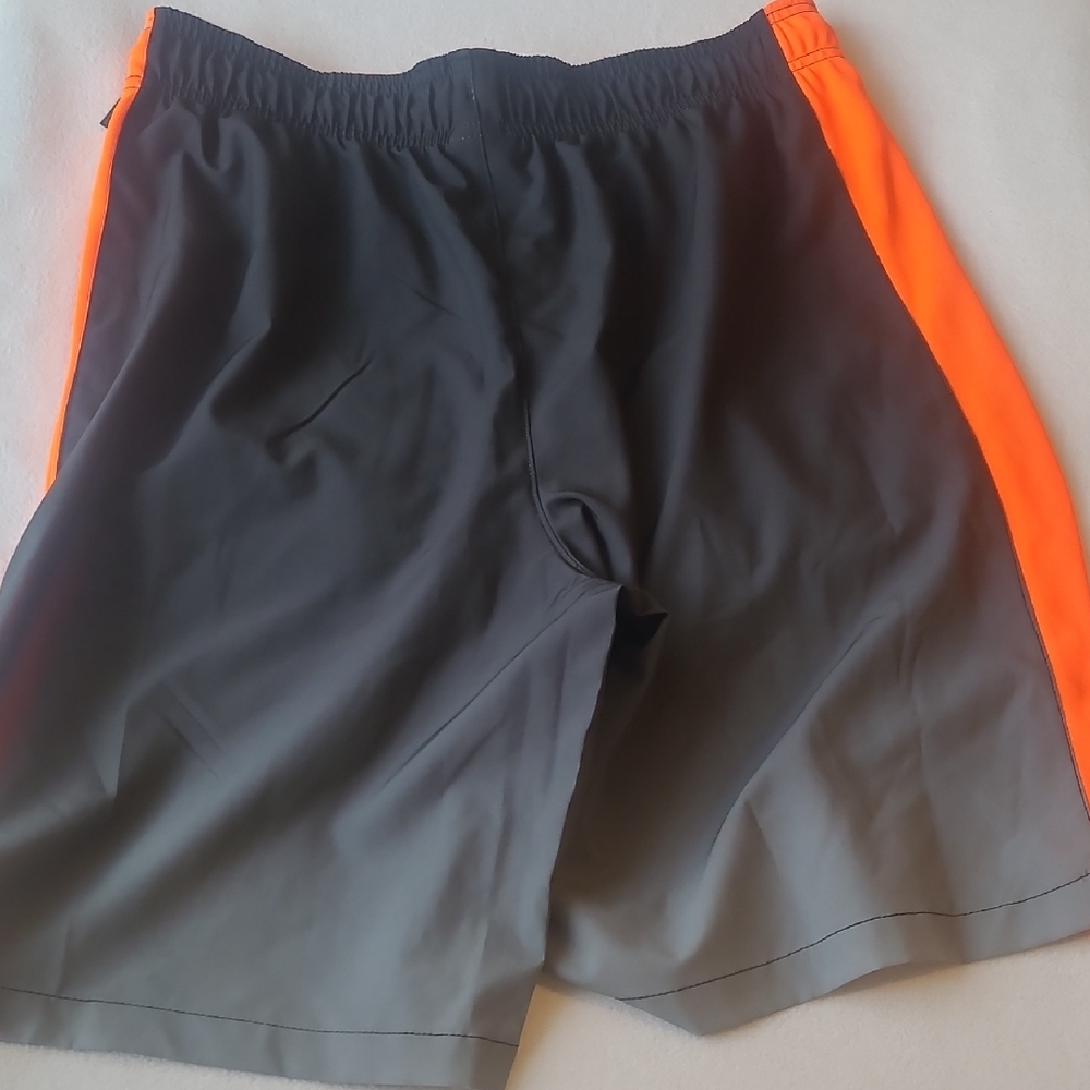 MTA Sport Men's Black Shorts with Bright Orange Side Panels